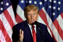 Former President Donald Trump speaks during a rally on Friday, July 7, 2023, in Council Bluffs, ...