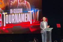 NBA Commissioner Adam Silver introduces the NBA's first in-season tournament, set to culminate ...