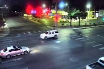 Police are seeking a white Cadillac Escalade which ran over a pedestrian Monday, July 10, 2023, ...