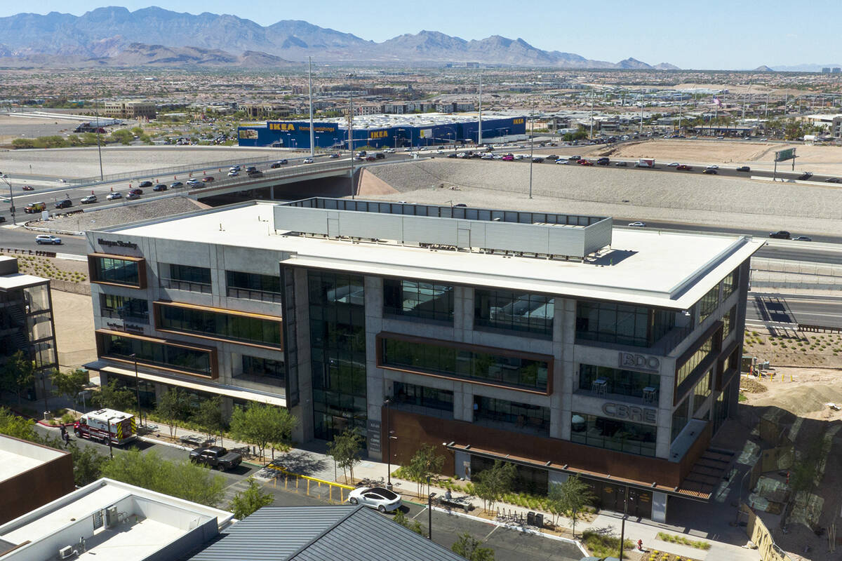 An aerial view of the new CBRE building at 8548 Rozita Lee Ave, on Tuesday, July 11, 2023, in L ...
