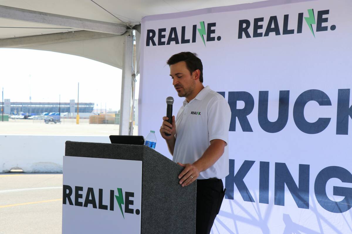 Cody Horchak, the CEO of Realize, speaking at a press conference detailing the opening of his c ...