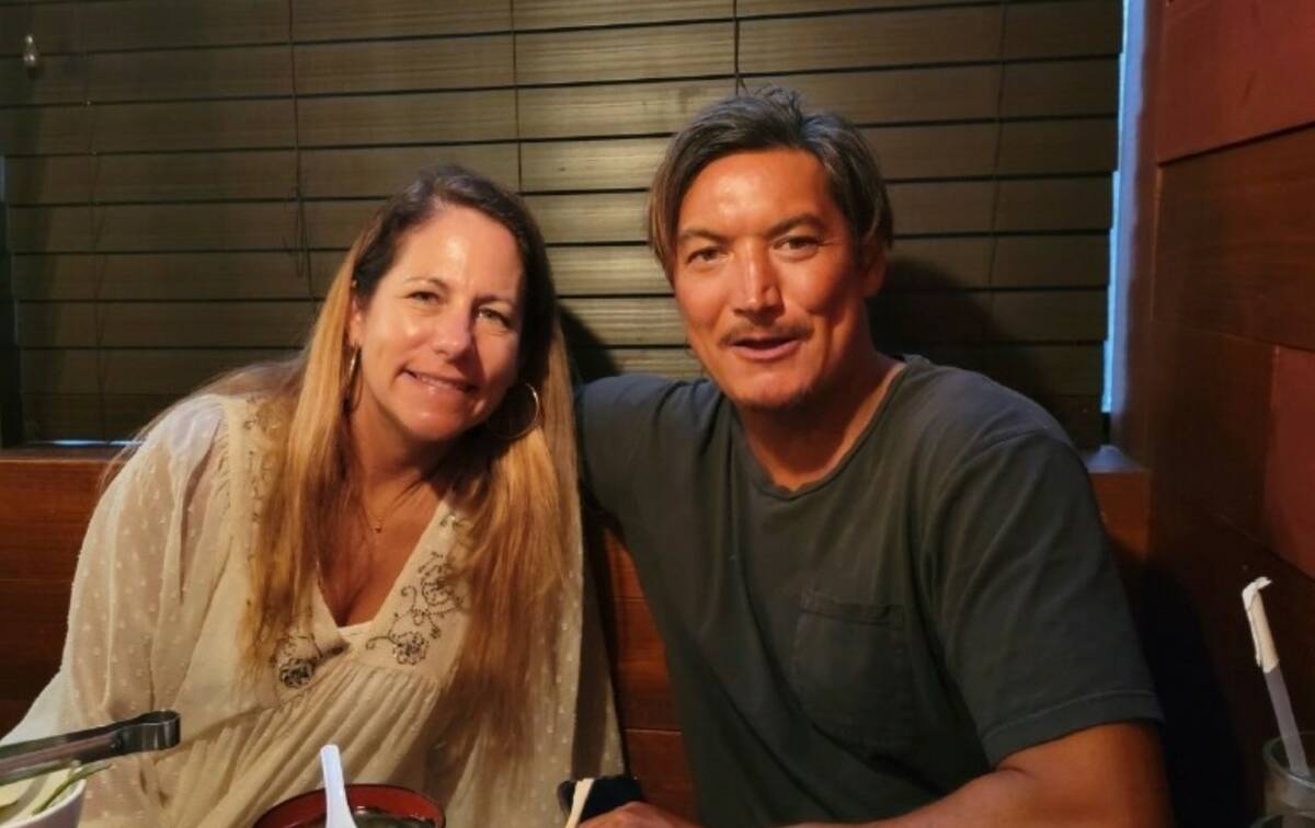 Mikala Jones, right, and his wife Emma Brereton are seen in June 2022 in New York. (Dr. John Jo ...