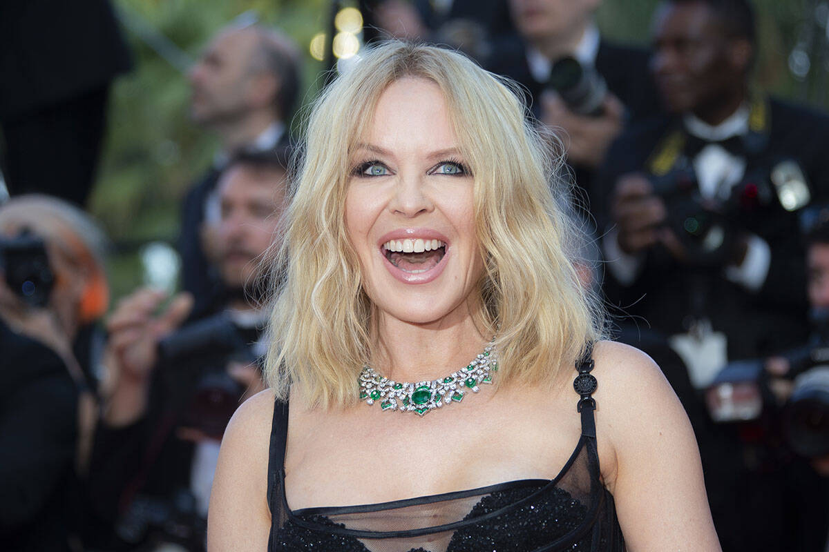 Kylie Minogue poses for a portrait at Cannes, southern France in May 2022. (Photo by Joel C Rya ...