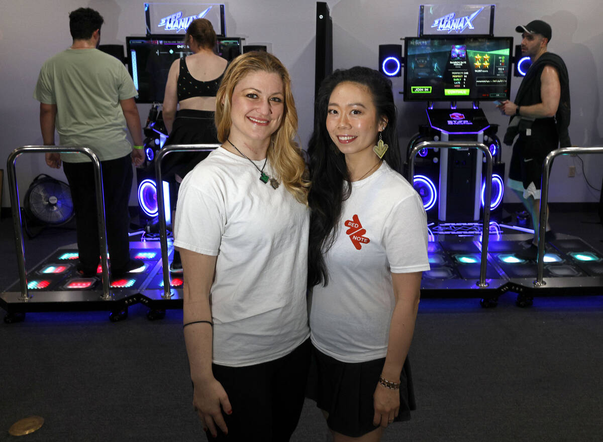 Jennifer Hertberg, assistant manager of Red Note of Las Vegas, left, and Jennifer Wong, owner/d ...