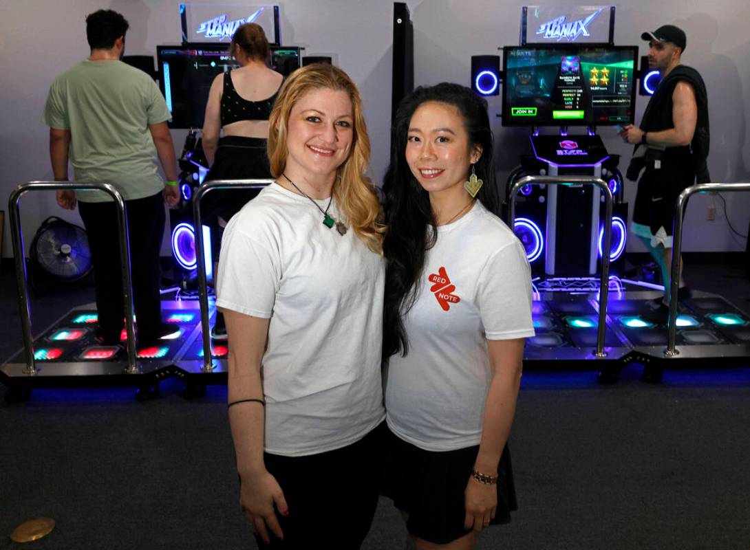 Jennifer Hertberg, assistant manager of Red Note of Las Vegas, left, and Jennifer Wong, owner/d ...