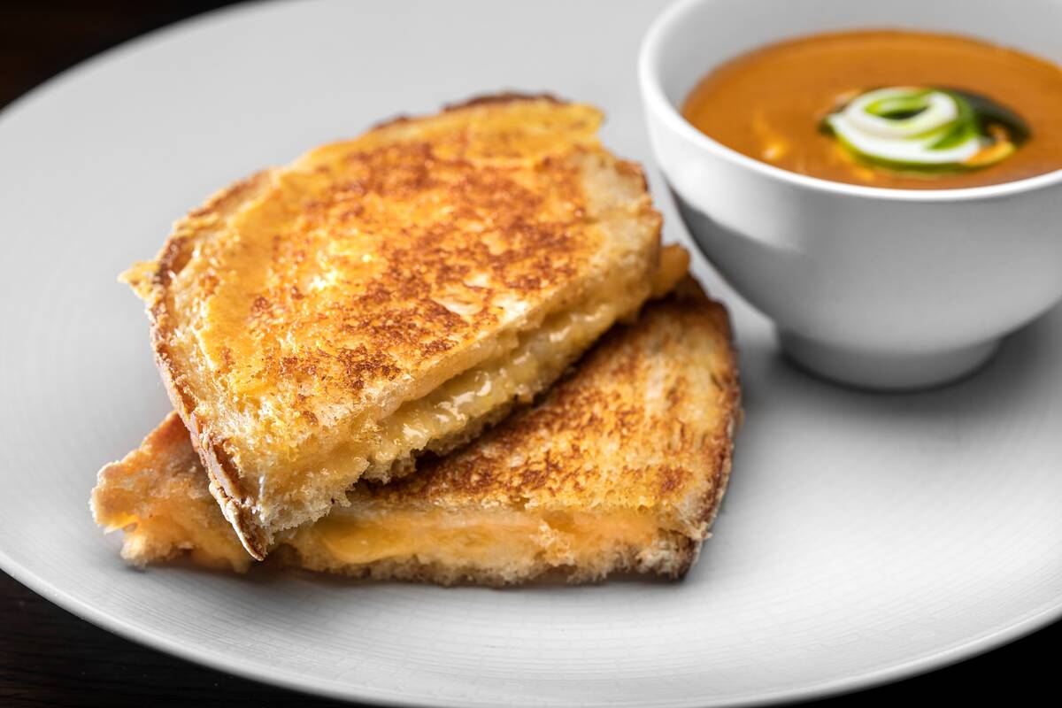 A rustic grilled cheese sandwich from the lunch menu at 1228 Main, opened in June 2023 at 1228 ...