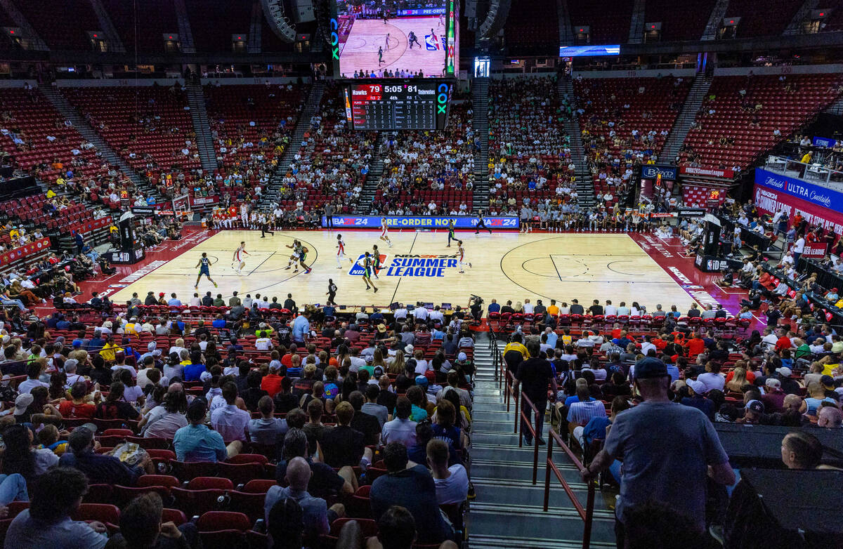 The Minnesota Timberwolves battle the Atlanta Hawks during the second half of their NBA Summer ...