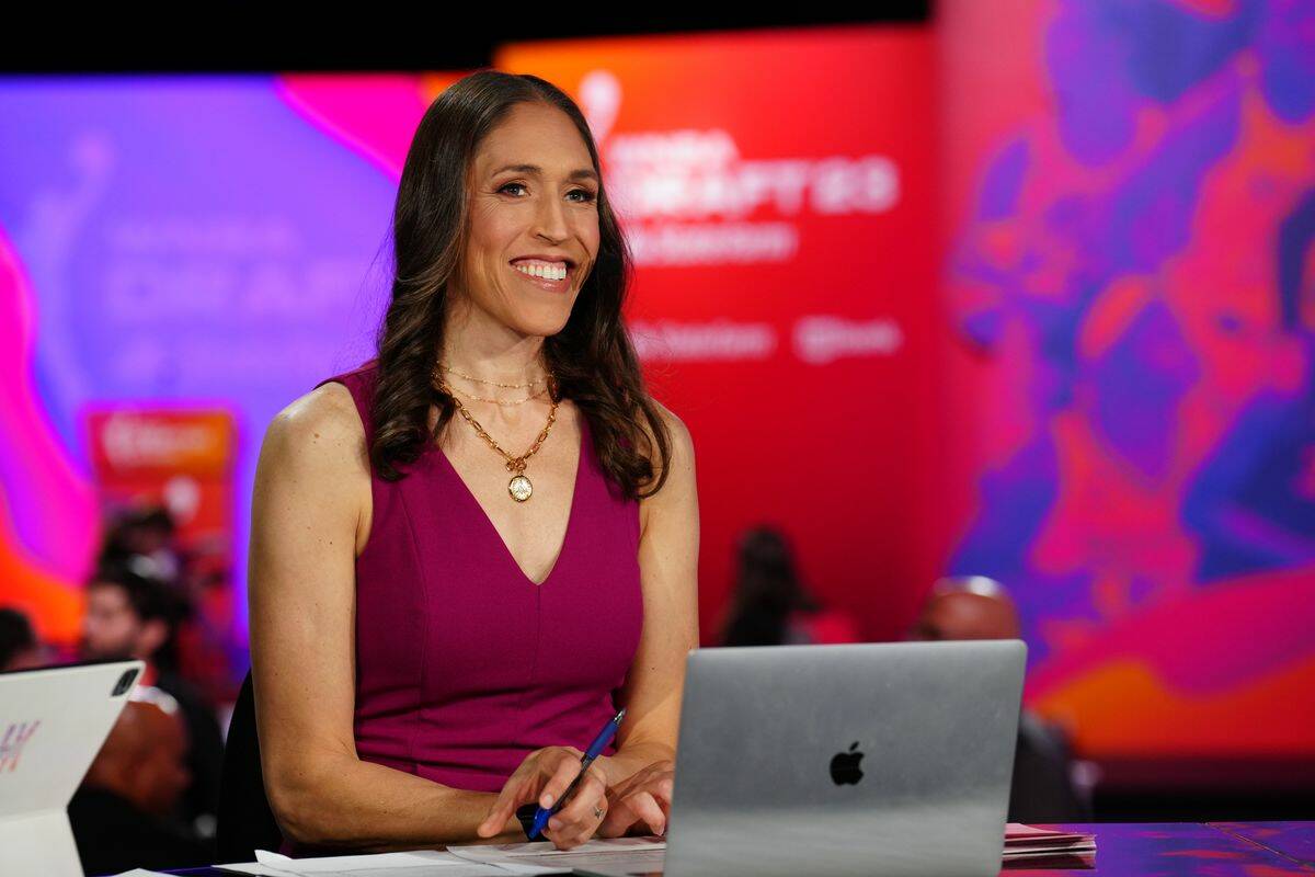 New York, NY - April 10, 2023 - Spring Studios: Rebecca Lobo during the 2023 WNBA Draft present ...