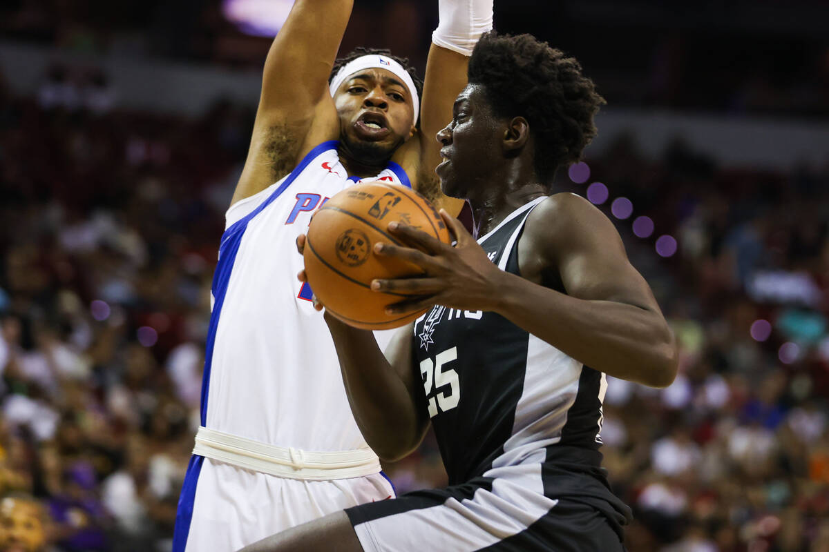 San Antonio Spurs guard/forward Sidy Cissoko (25) goes in for a layup during an NBA Summer Leag ...