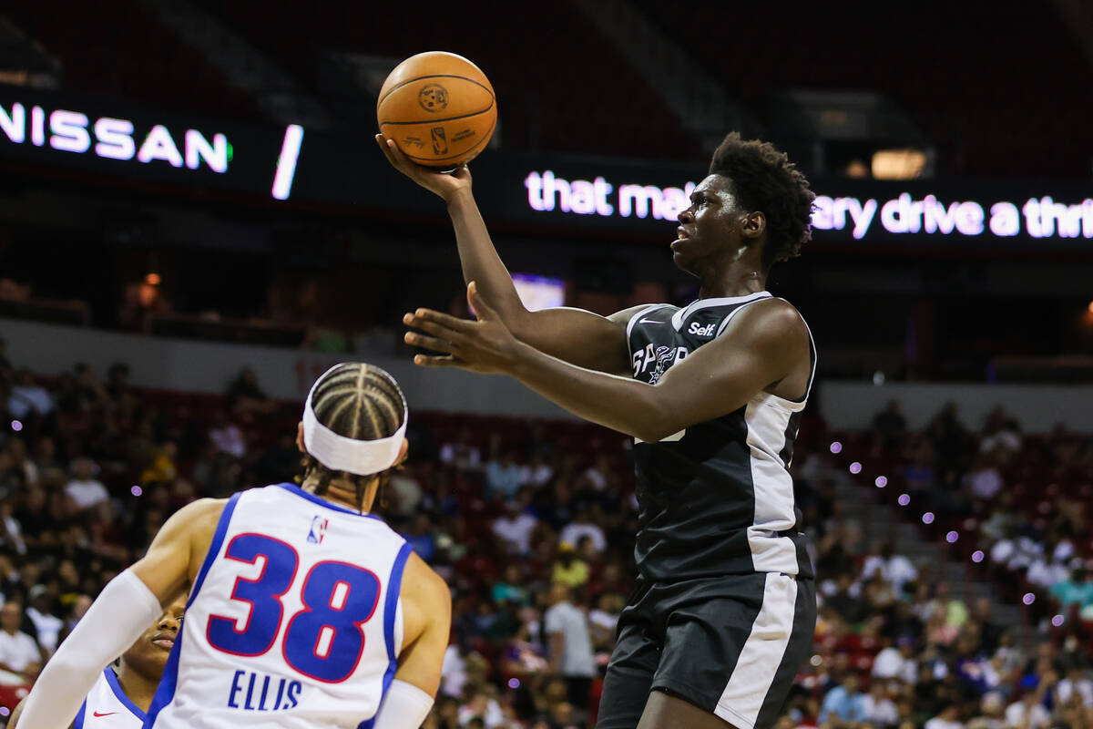San Antonio Spurs guard/forward Sidy Cissoko (25) goes in for a layup during an NBA Summer Leag ...