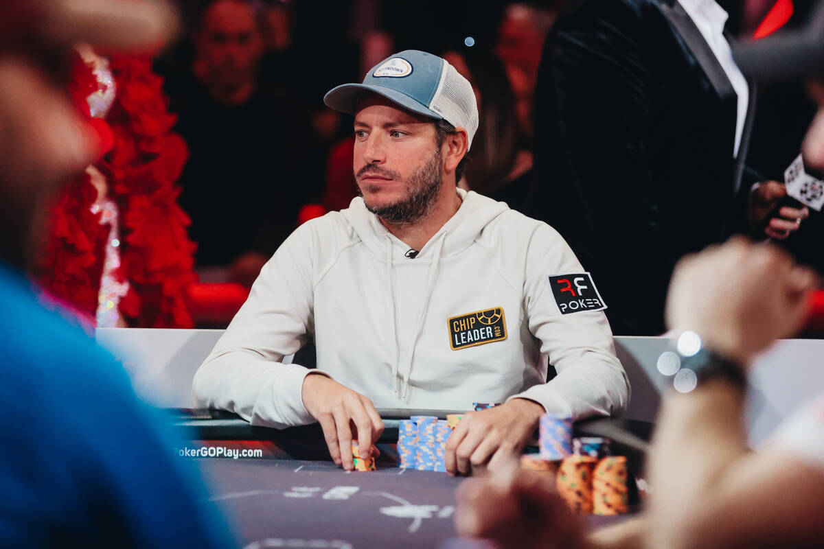 Daniel Weinman watches a competitor during the $10,000 buy-in No-limit Hold’em World Cha ...