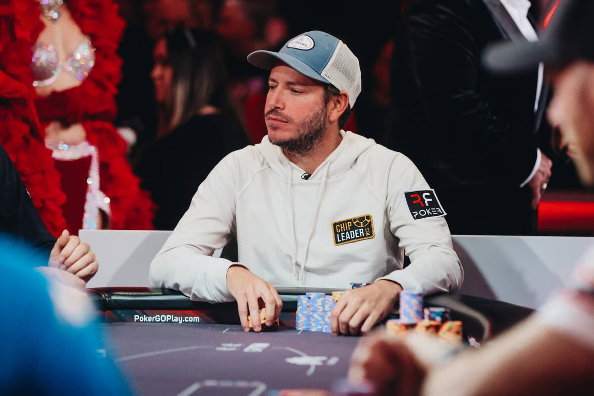 Daniel Weinman watches a competitor during the $10,000 buy-in No-limit Hold’em World Champion ...
