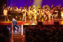 Lily Arce sings with David Perrico's Pop Symphonic orchestra -- with the Raiderettes furnishing ...