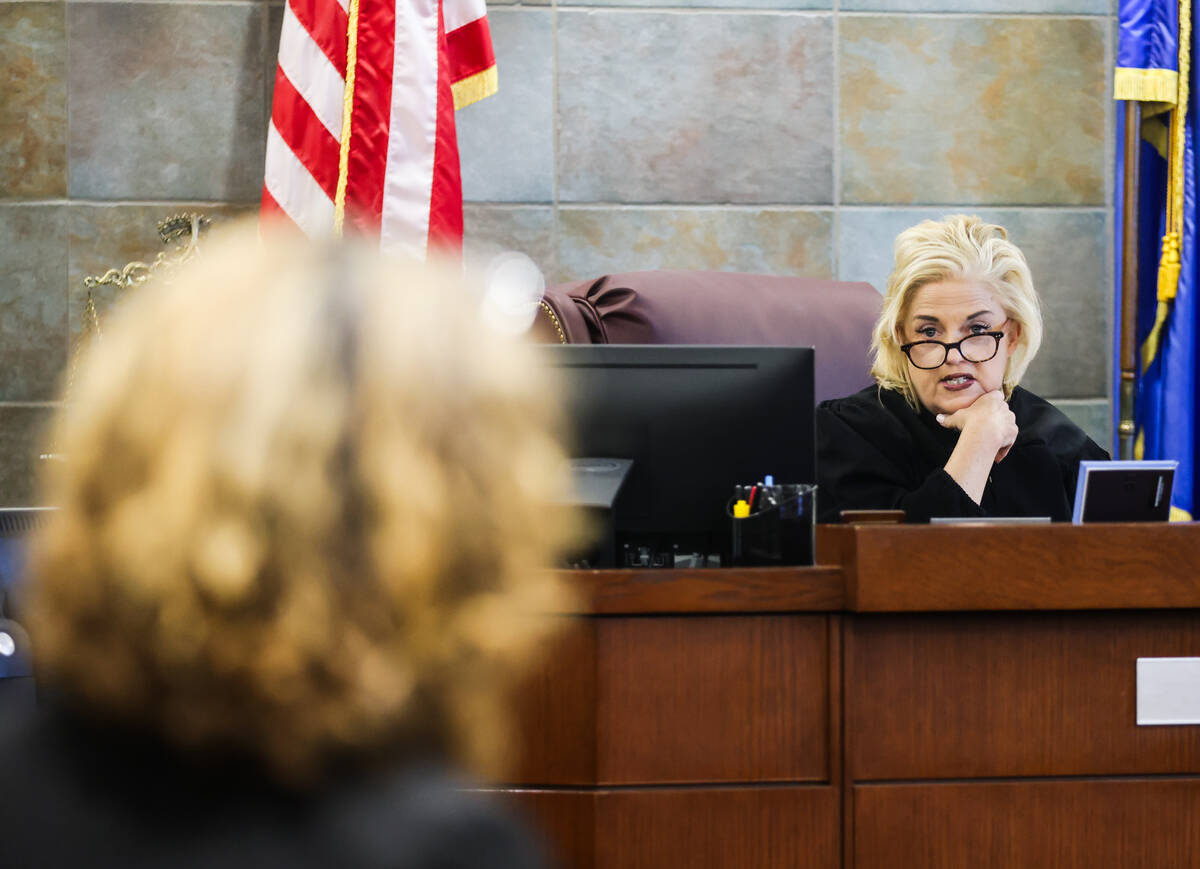 Judge Michelle Leavitt presides over a hearing regarding Robert Telles, the former public admin ...