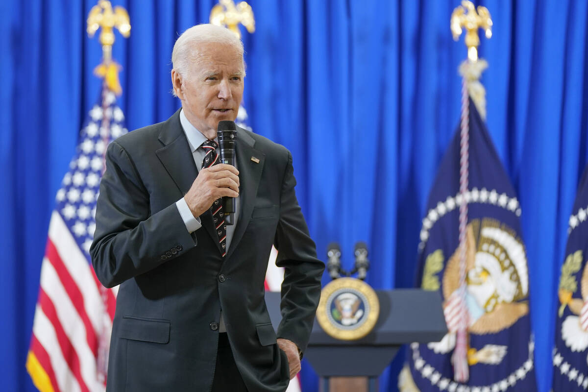 President Joe Biden speaks about the PACT Act, which helps veterans get screened for exposure t ...