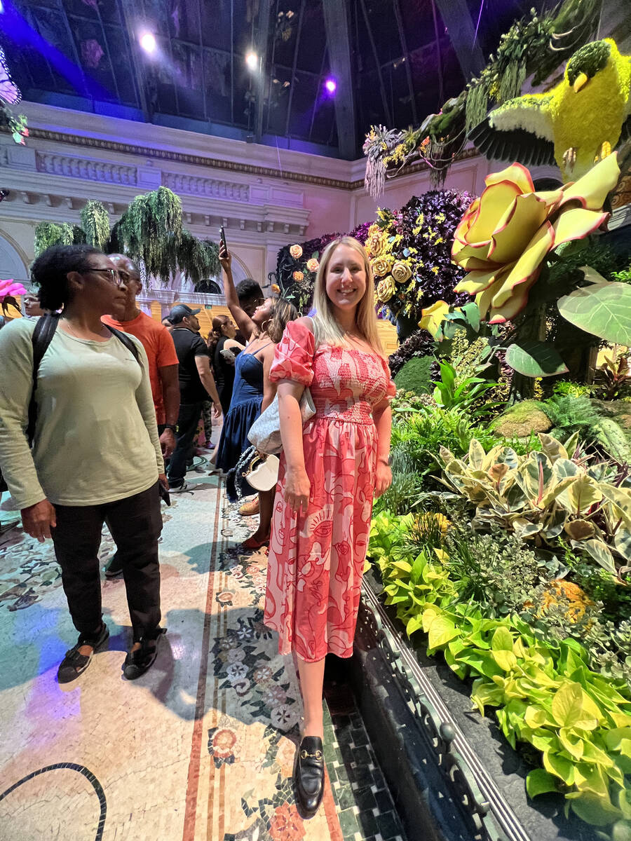 Katie Ives at The Bellagio Gardens during her visit to Las Vegas on Friday, July 14, 2023. (Pho ...
