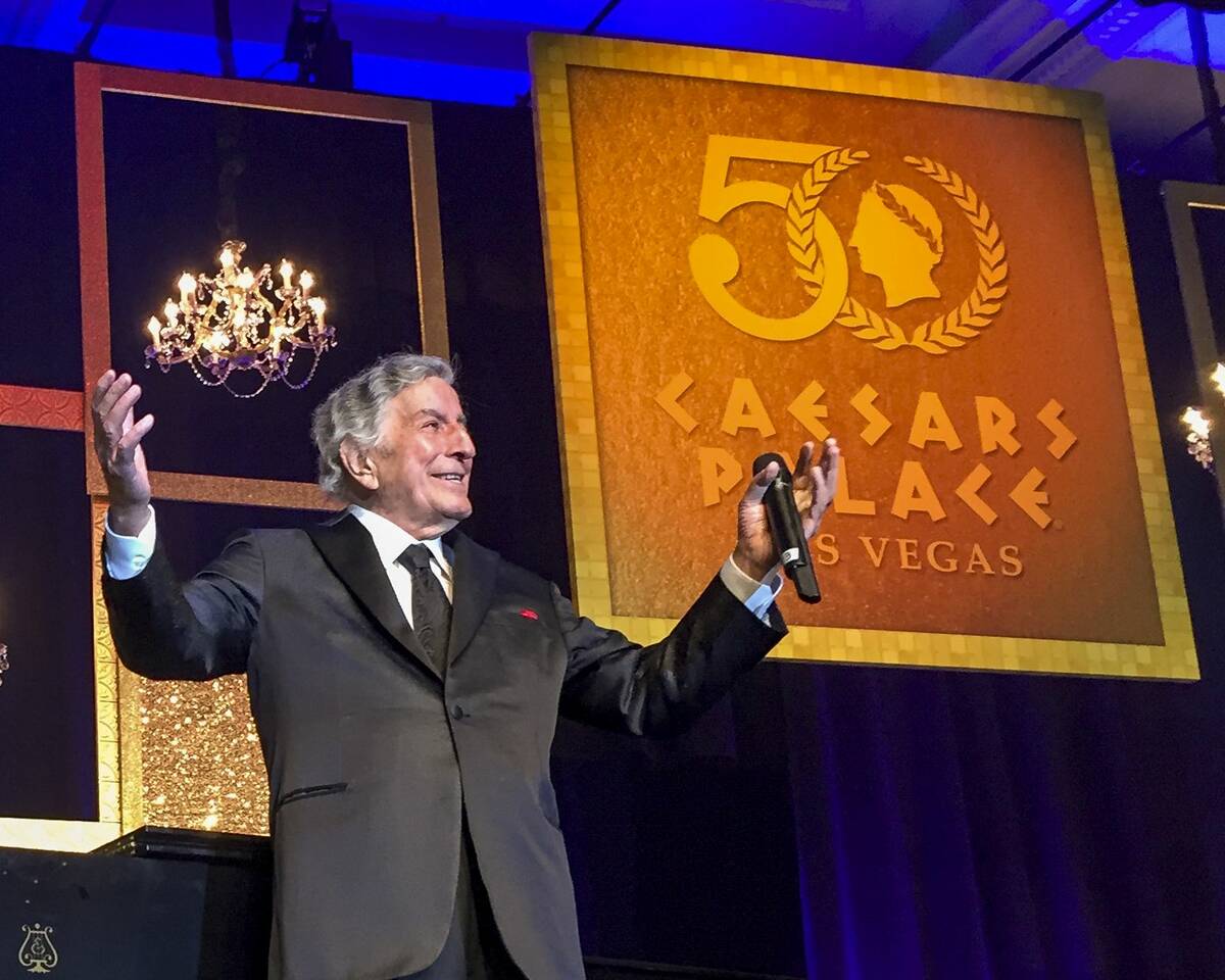 Only days after celebrating his 90th birthday, Tony Bennett performs at Caesars Palace 50th Ann ...