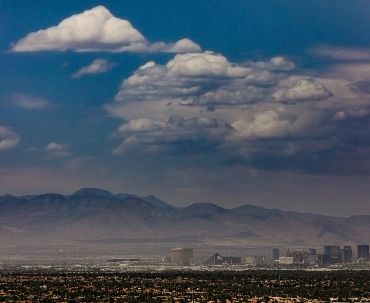 Clouds above the Strip in Las Vegas on Sunday, July 23, 2023. (Rachel Aston/Las Vegas Review-Jo ...