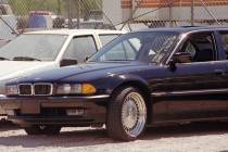 A black BMW riddled with bullet holes is seen Sept. 8, 1996, in a Las Vegas police impound lot. ...