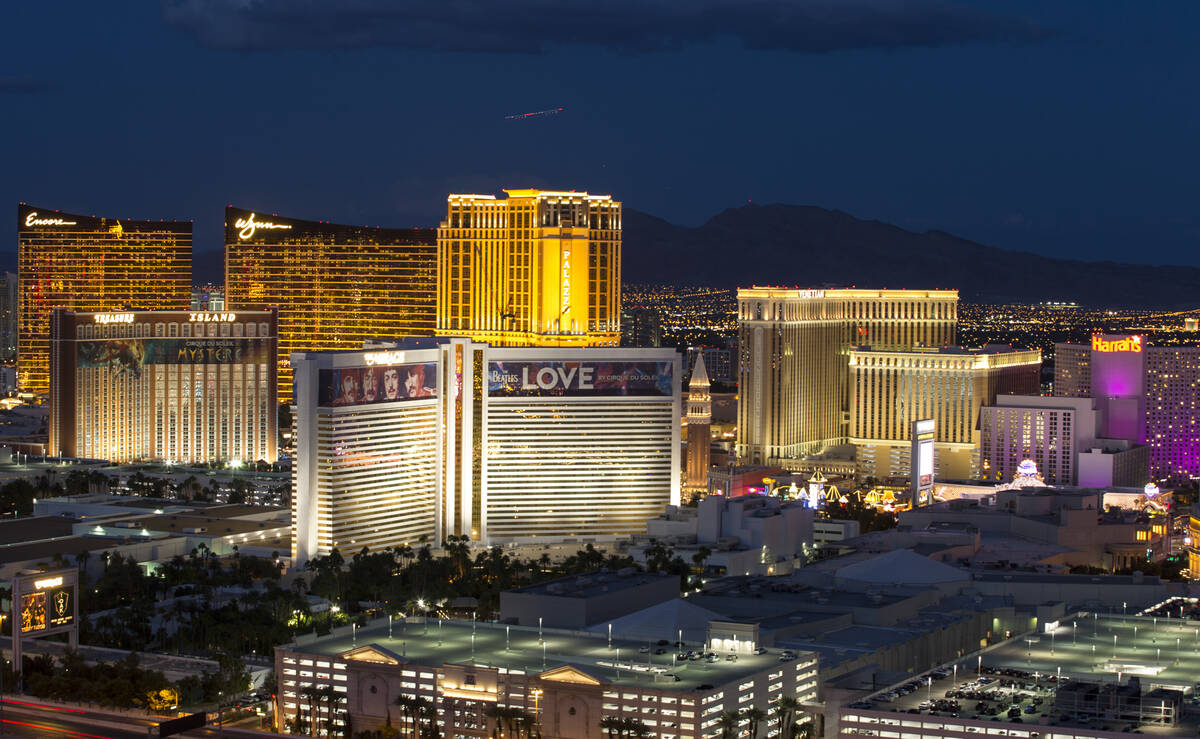 The Strip lights up as seen from the VooDoo Lounge atop the Rio in Las Vegas in October 2018. ( ...