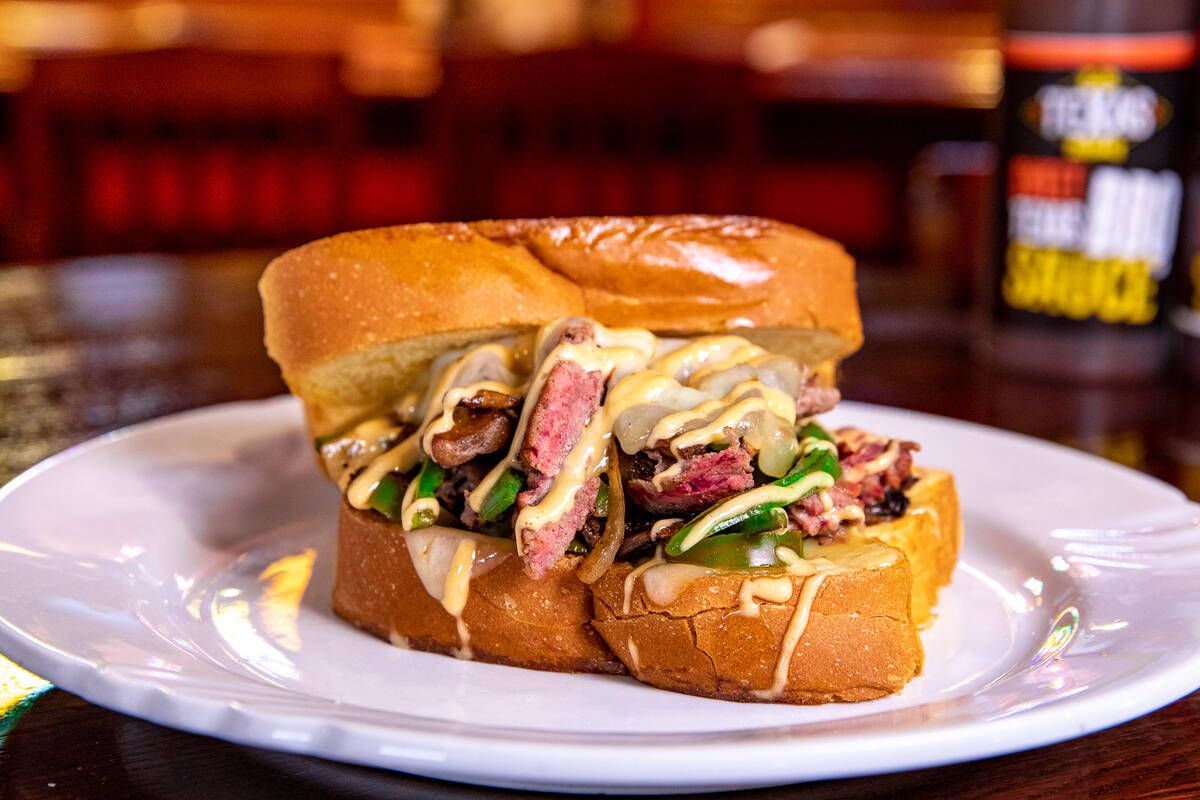 A grilled steak Midland sandwich, one of the weekly specials Texas Meltz in Las Vegas is servin ...