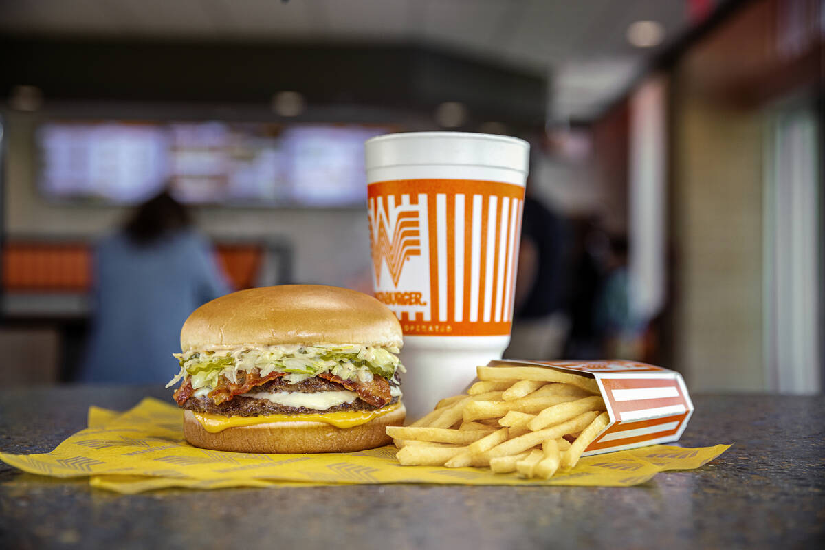 A Southern Bacon Double Burger Whatameal from Whataburger, which is opening a location on the L ...