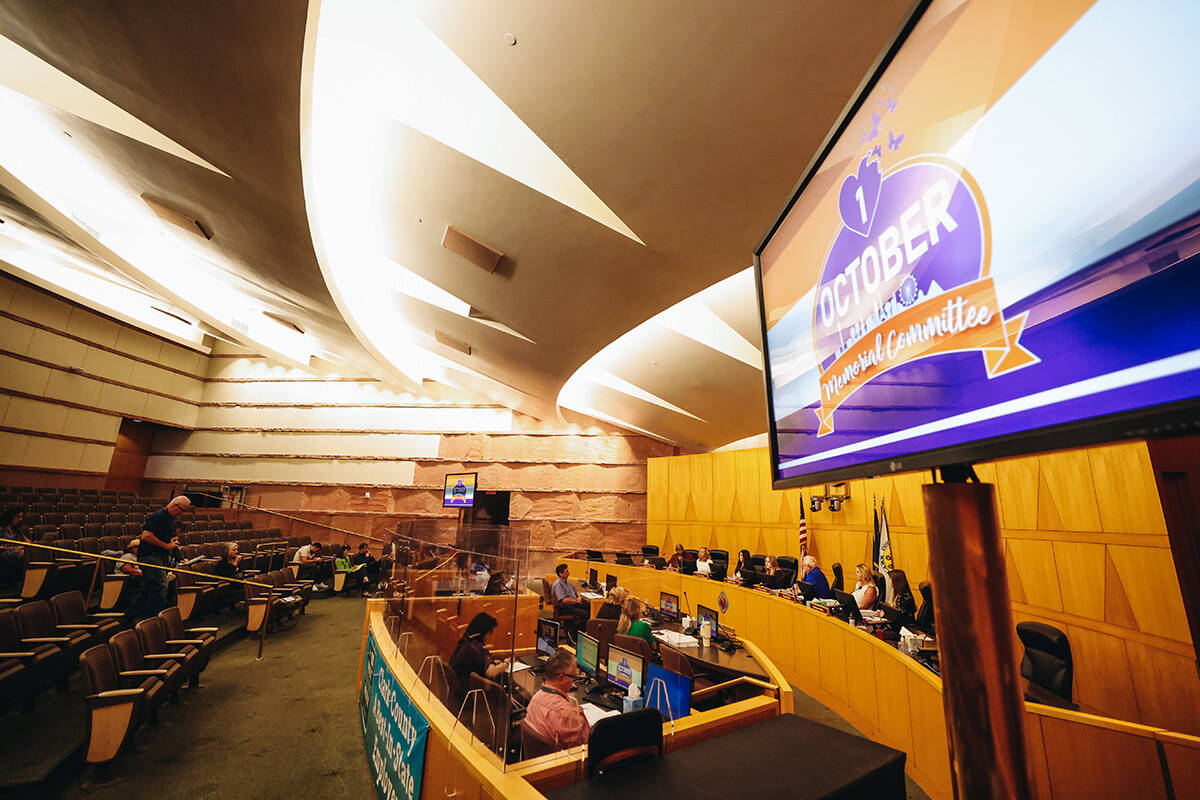 Clark County’s 1 October Memorial Committee meets to review and discuss different memorial co ...