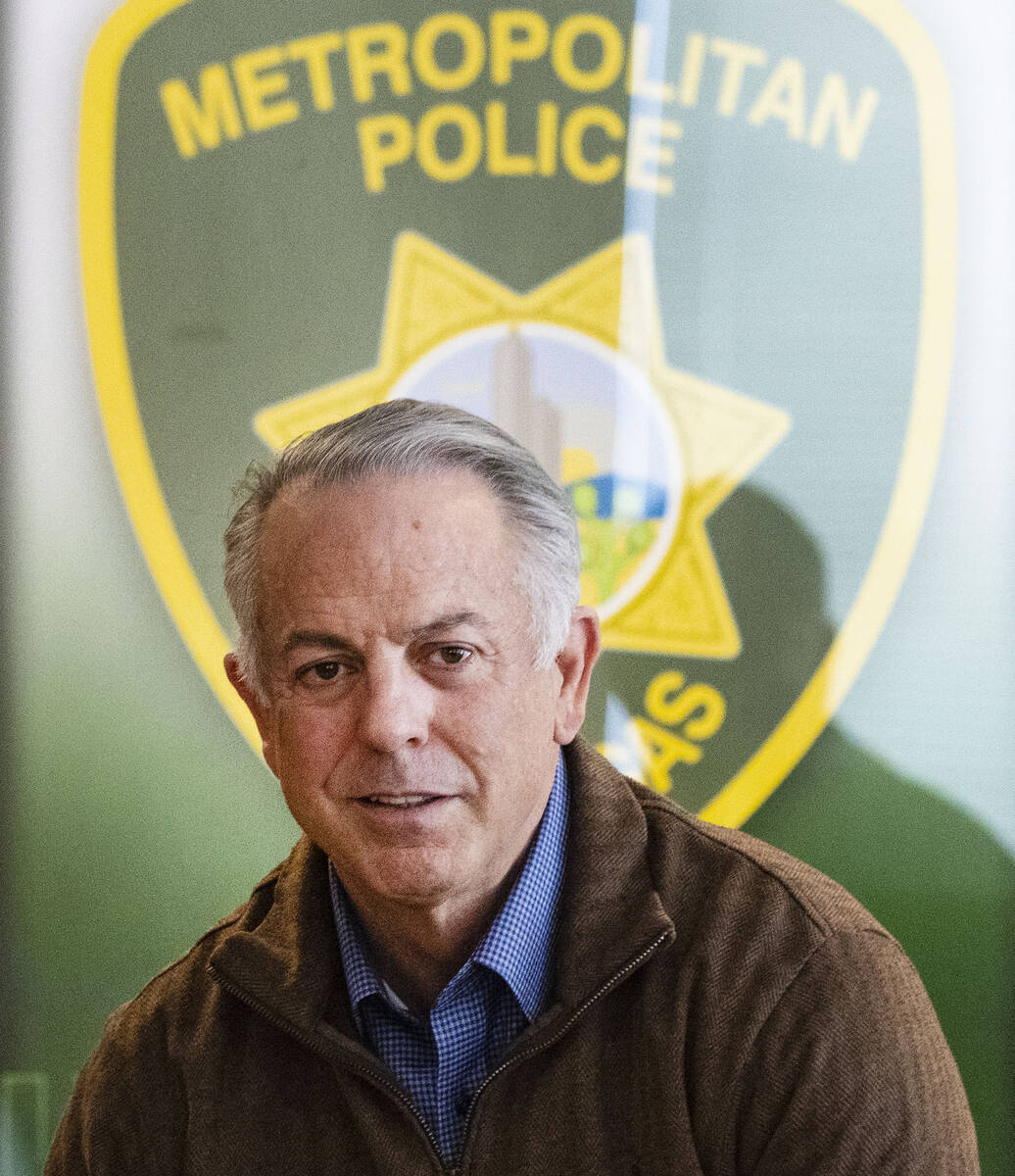 Sheriff Joe Lombardo arrives to have an interview with the Review-Journal at Metropolitan Polic ...