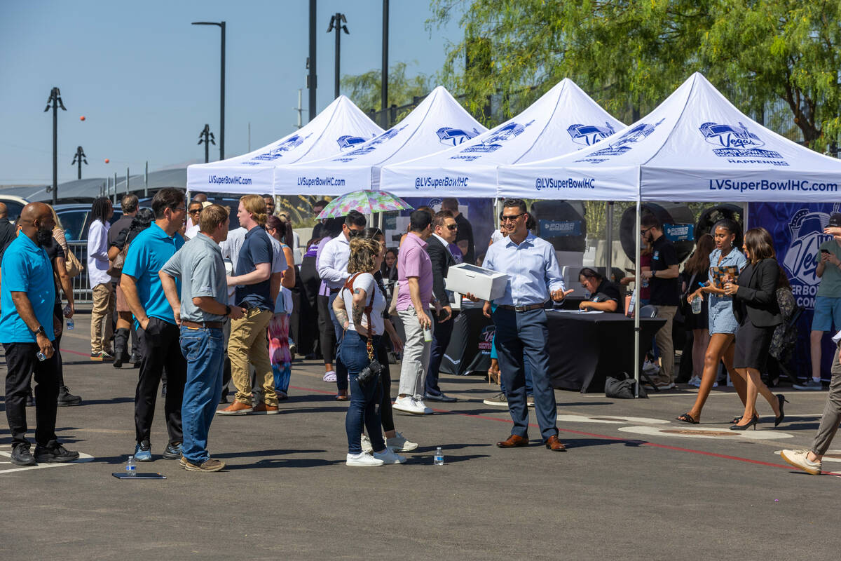 Attendees gather as the Super Bowl Host Committee hosts the 200 businesses participating in the ...