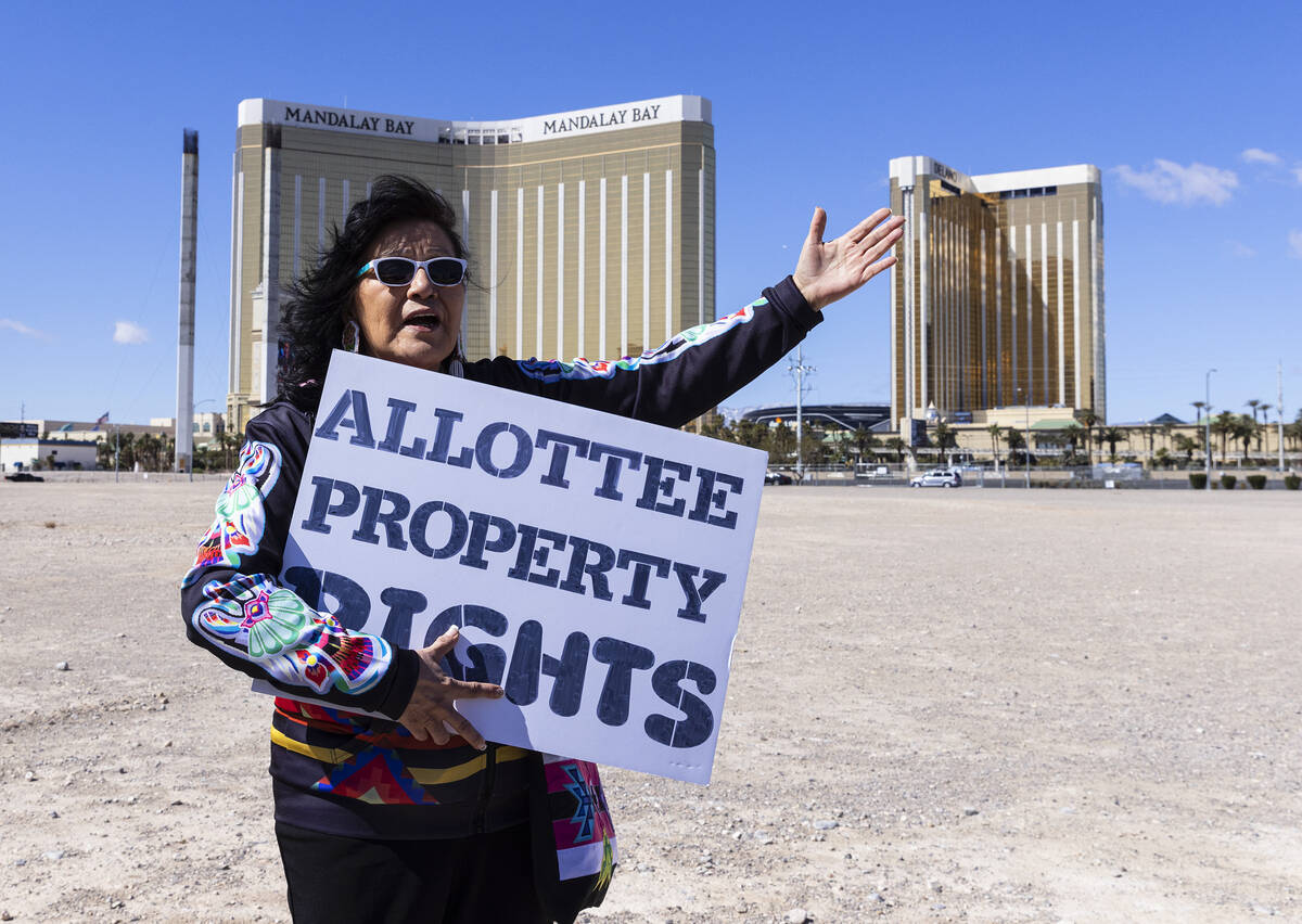 Carol Good Bear, a member of North Dakota's Mandan, Hidatsa and Arikara Nation (MHA), holds a s ...