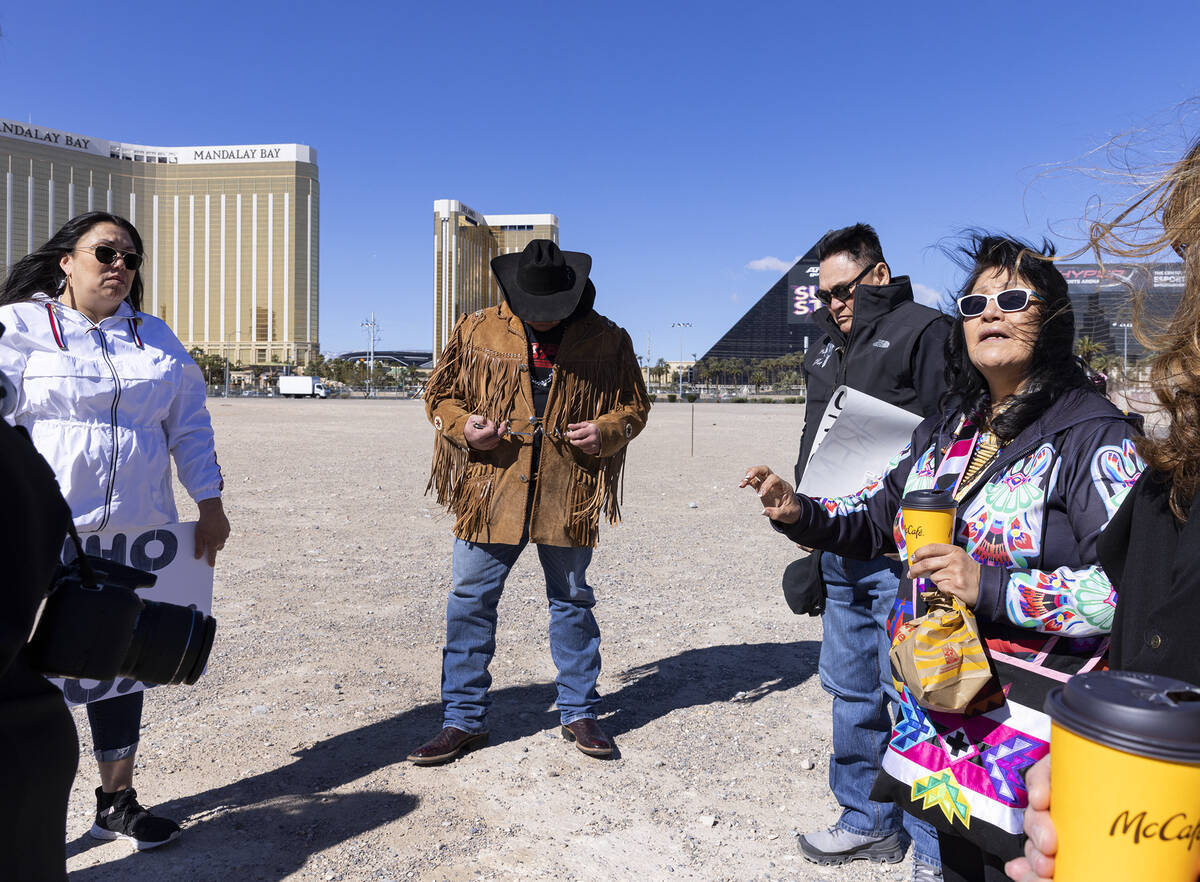 Carol Good Bear, right, a member of North Dakota's Mandan, Hidatsa and Arikara Nation (MHA), sp ...