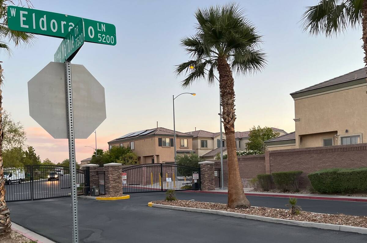 Las Vegas police were investigating a suspicious death at a home inside a gated community near ...