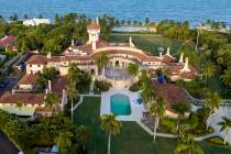 FILE - An aerial view of President Donald Trump's Mar-a-Lago estate is seen Aug. 10, 2022, in P ...