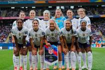 The United States' starting 11 pose for a photo before the Women's World Cup Group E soccer mat ...