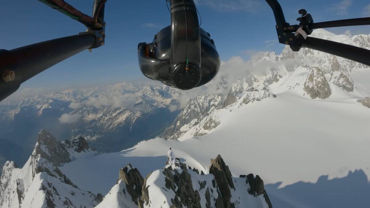 A shot of the "Postcard from Earth" on-location shooting in Courmayeur, Italy, using Big Sky ca ...