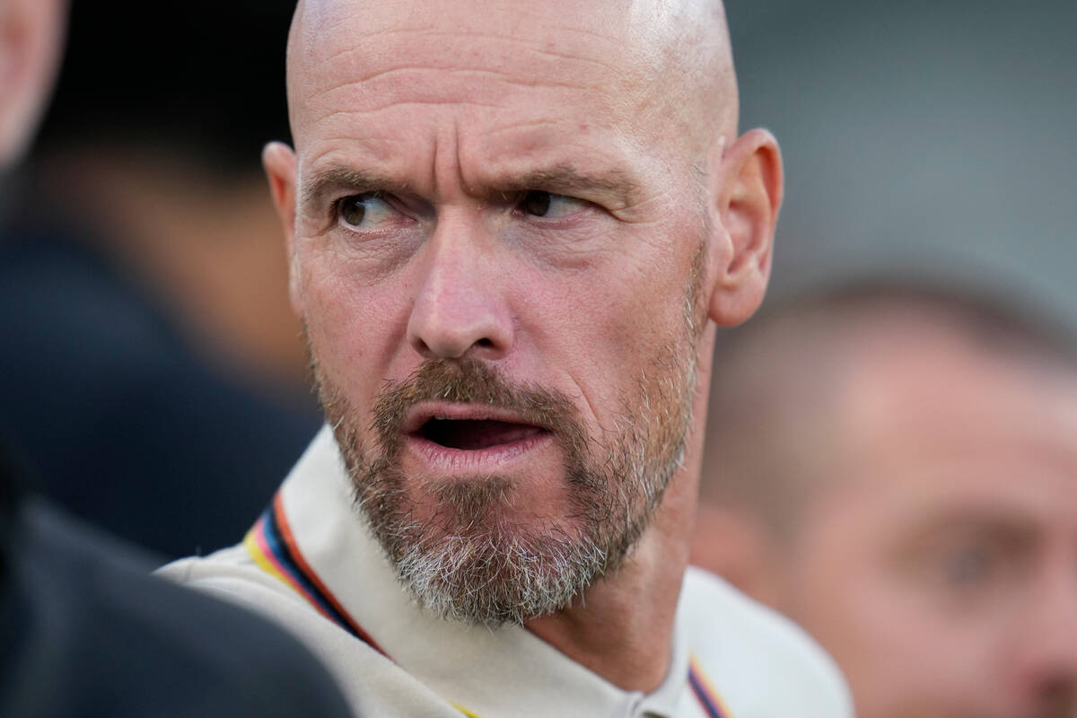 Manchester United manager Erik ten Hag arrives before an international friendly soccer match ag ...