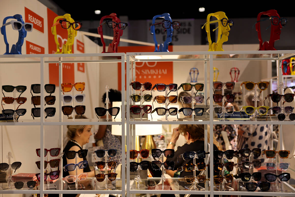 Glasses are shown at Ryan Simkhai Eyeshop during the biannual Las Vegas Market home furnishing ...