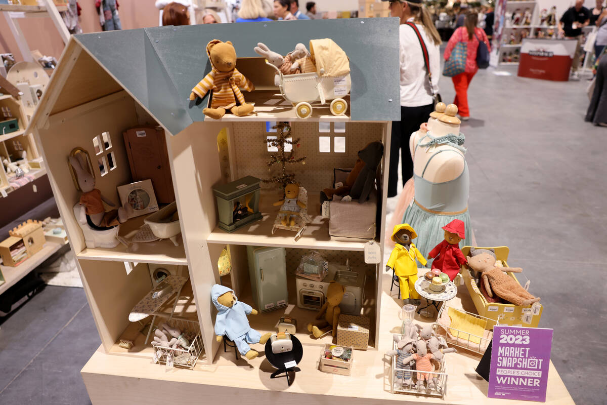 A Maileg House of Miniatures display is shown at the Maileg booth during the biannual Las Vegas ...