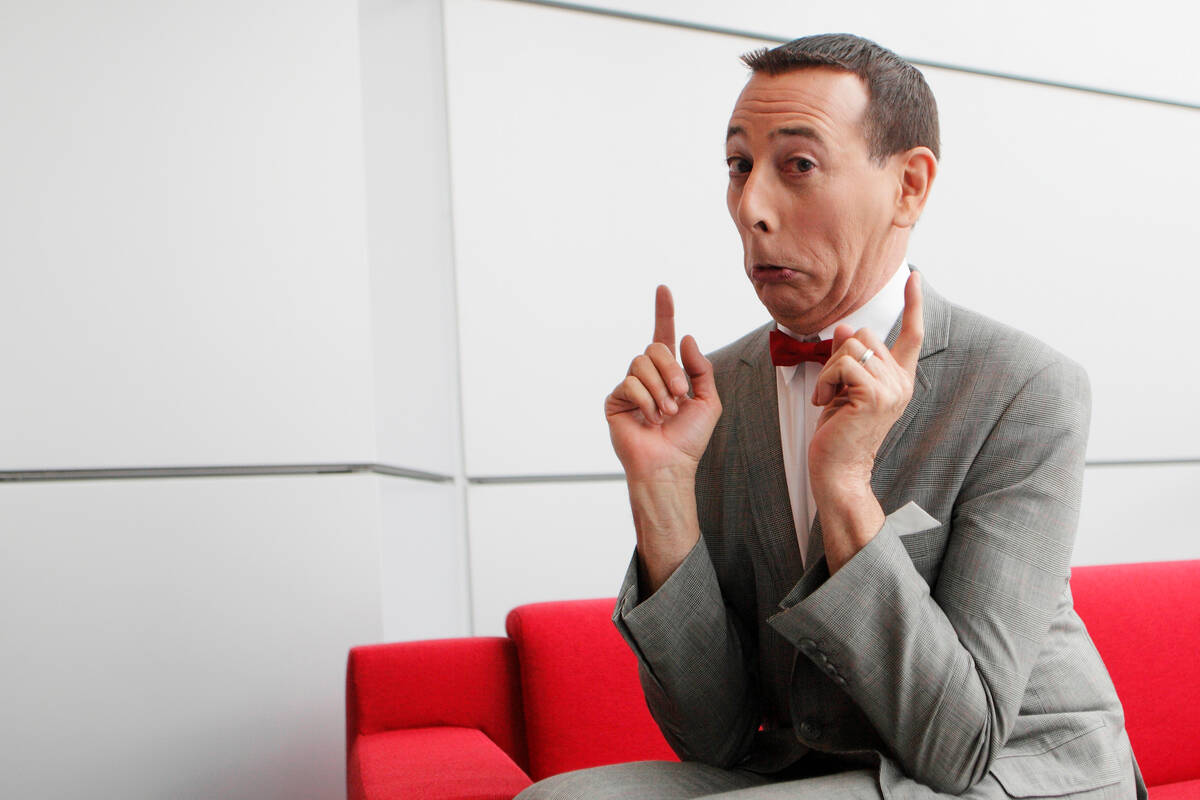 Actor Paul Reubens portraying Pee-wee Herman poses for a portrait while promoting "The Pee ...