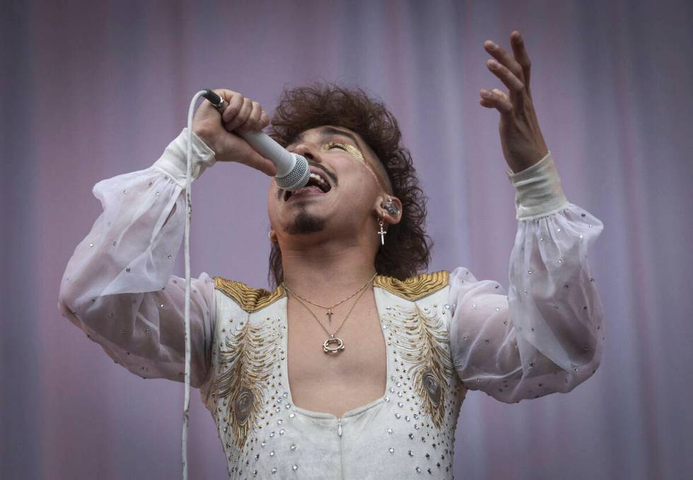 Josh Kiszka, lead singer of Greta Van Fleet, performs at the Shaky Knees Music Festival on Frid ...