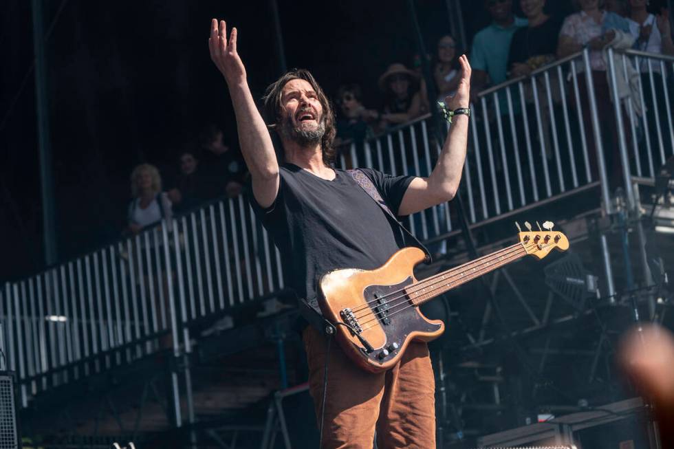 Keanu Reeves of Dogstar performs on day two of the BottleRock Napa Valley Music Festival on Sat ...