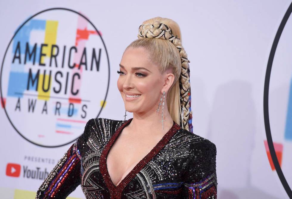 Erika Jayne arrives at the American Music Awards on Tuesday, Oct. 9, 2018, at the Microsoft The ...