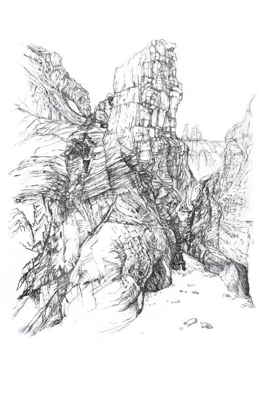 The Mojave Desert’s deep canyons and super-sized skies inspire printmaker Anne Hoff.