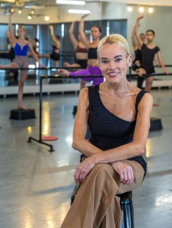 Quinn Callahan leads a class at her Rock Center for Dance in Las Vegas. (L.E. Baskow)