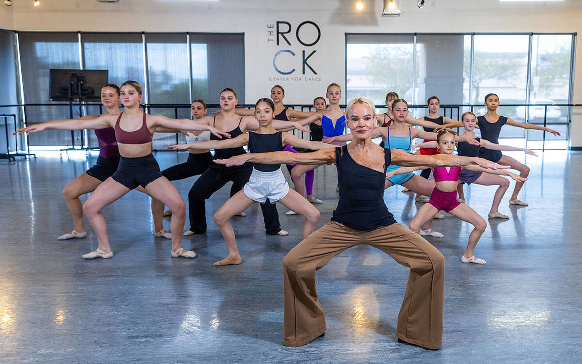 Quinn Callahan with the Rock Center for Dance leads her students on a routine during class on T ...