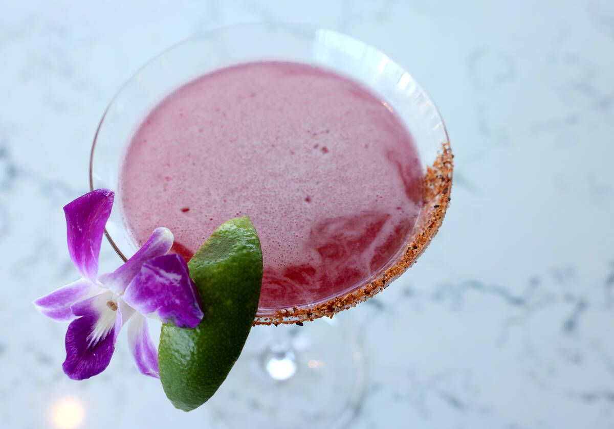 Put the Lime in the Watermelon cocktail is shown at Laguna Pool House & Kitchen at Palms Pl ...