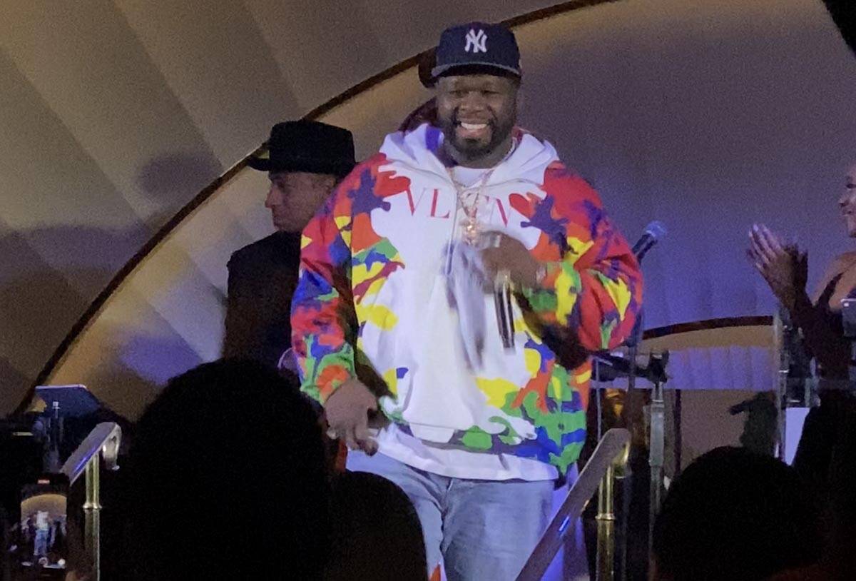 50 Cent makes an unbilled appearance at Delilah at Wynn Las Vegas on Thursday, Sept. 2, 2021. ( ...