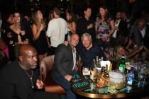 Corey Gamble, Matthew Maddox, and Robert Kraft attend h.wood Group's grand opening of Delilah ...