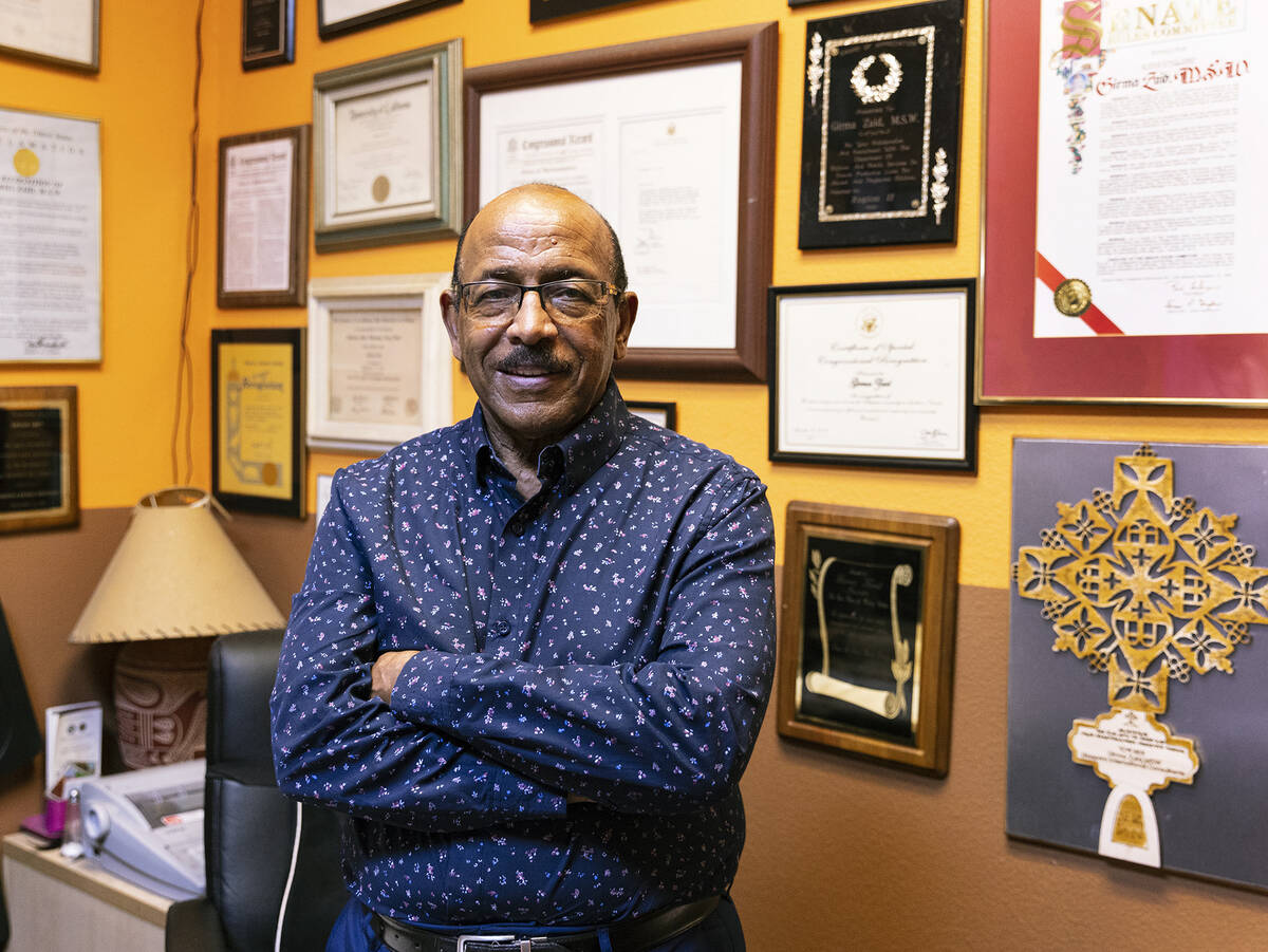 Girma Zaid, the Little Ethiopia project chair, poses for a photo at his Las Vegas office, on Tu ...