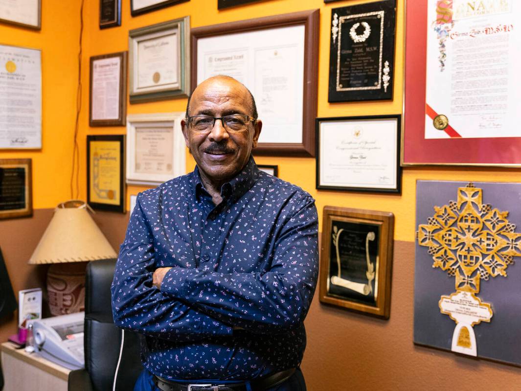 Girma Zaid, the Little Ethiopia project chair, poses for a photo at his Las Vegas office, on Tu ...
